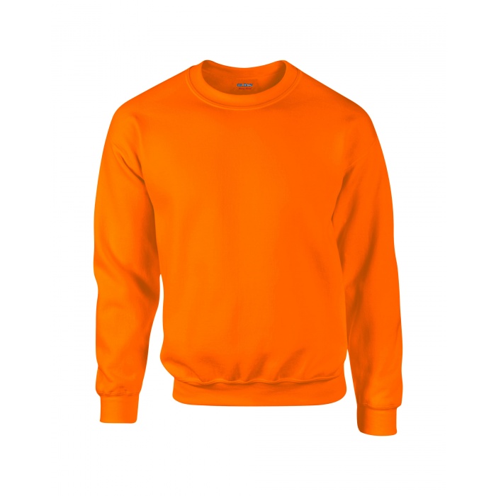 GI18000, Heavy Blend Adult Crewneck Sweatshirt (Safety Orange) Gildan