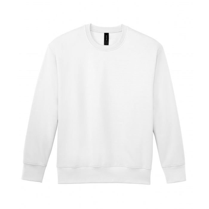 GISF000, Softstyle Midweight Fleece Adult Crewneck (White) Gildan
